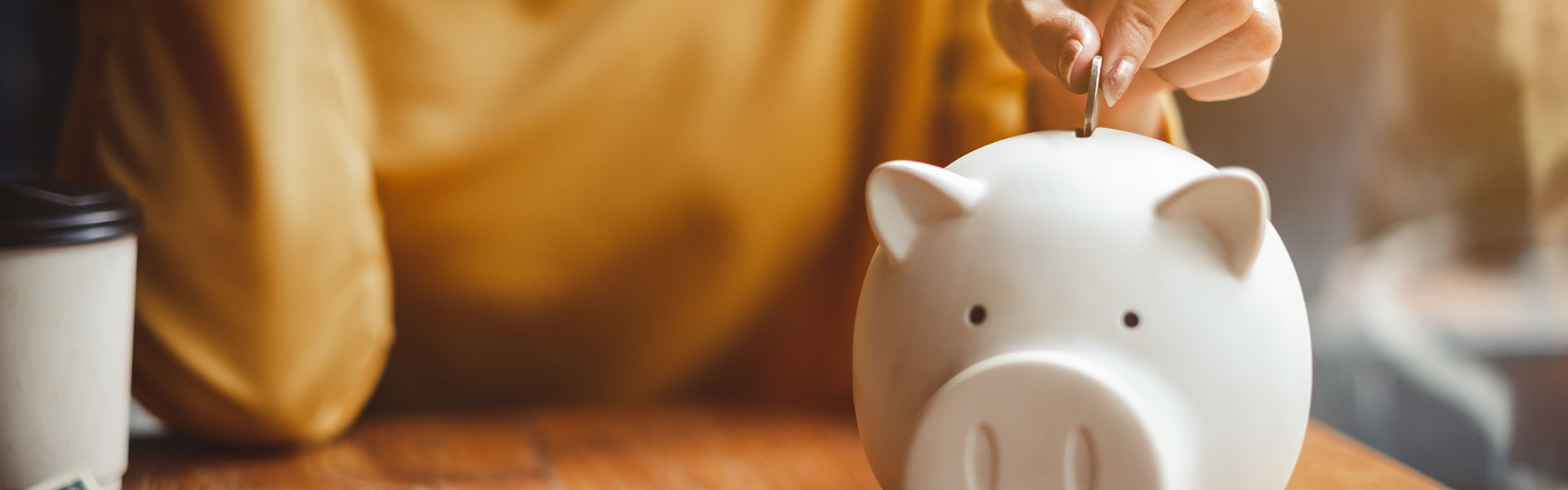 piggy bank on table